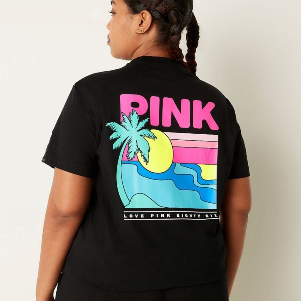 Victorias Secret Pink Tropical Shine T-Shirt. Brand New